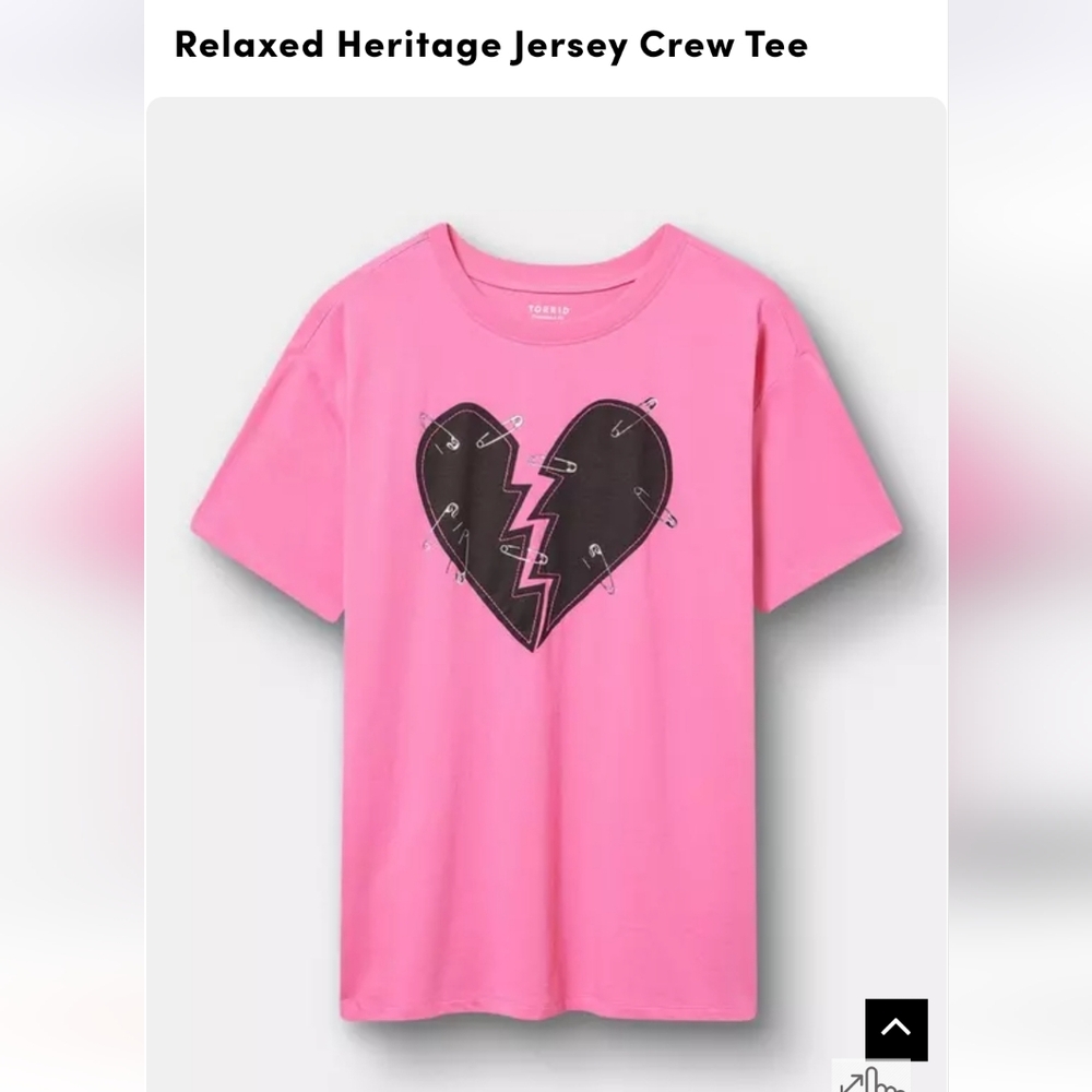 Torrid Pink Broken Heart Graphic Tee